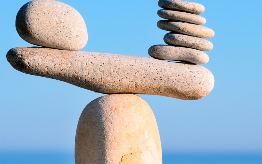 Balans met stenen balans met kracht van Reiki energie